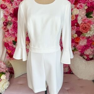 Black Halo | White Long Sleeve Romper